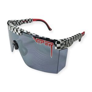 Pit Viper Intimidator Sunglasses 2000 Checkered Design Black White w/ Case